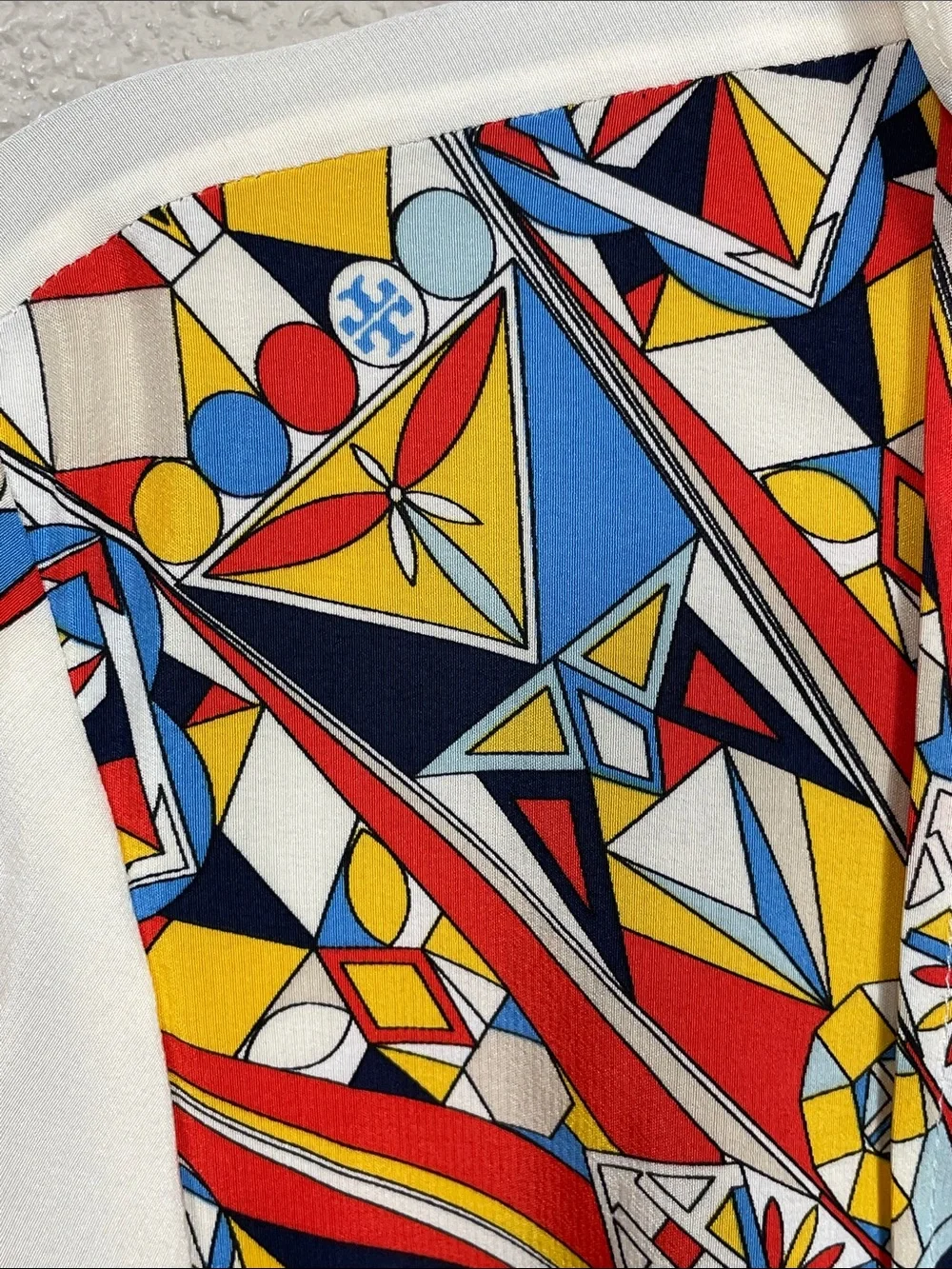 Tory Burch Arabella Psychedelic Silk Dress Geometric Boho Sz L